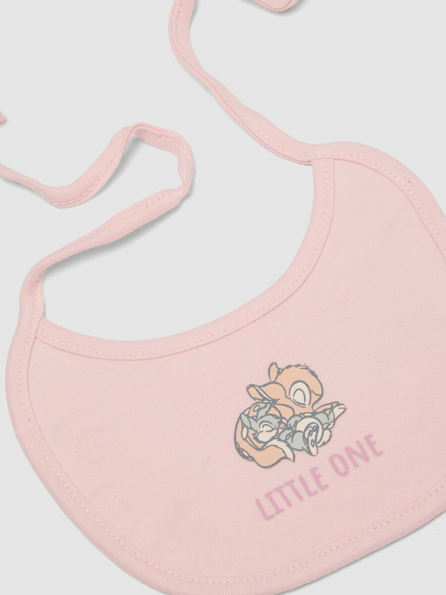 Bipack bavaglini rosa e bianco in puro cotone organico con stampa Disney_2