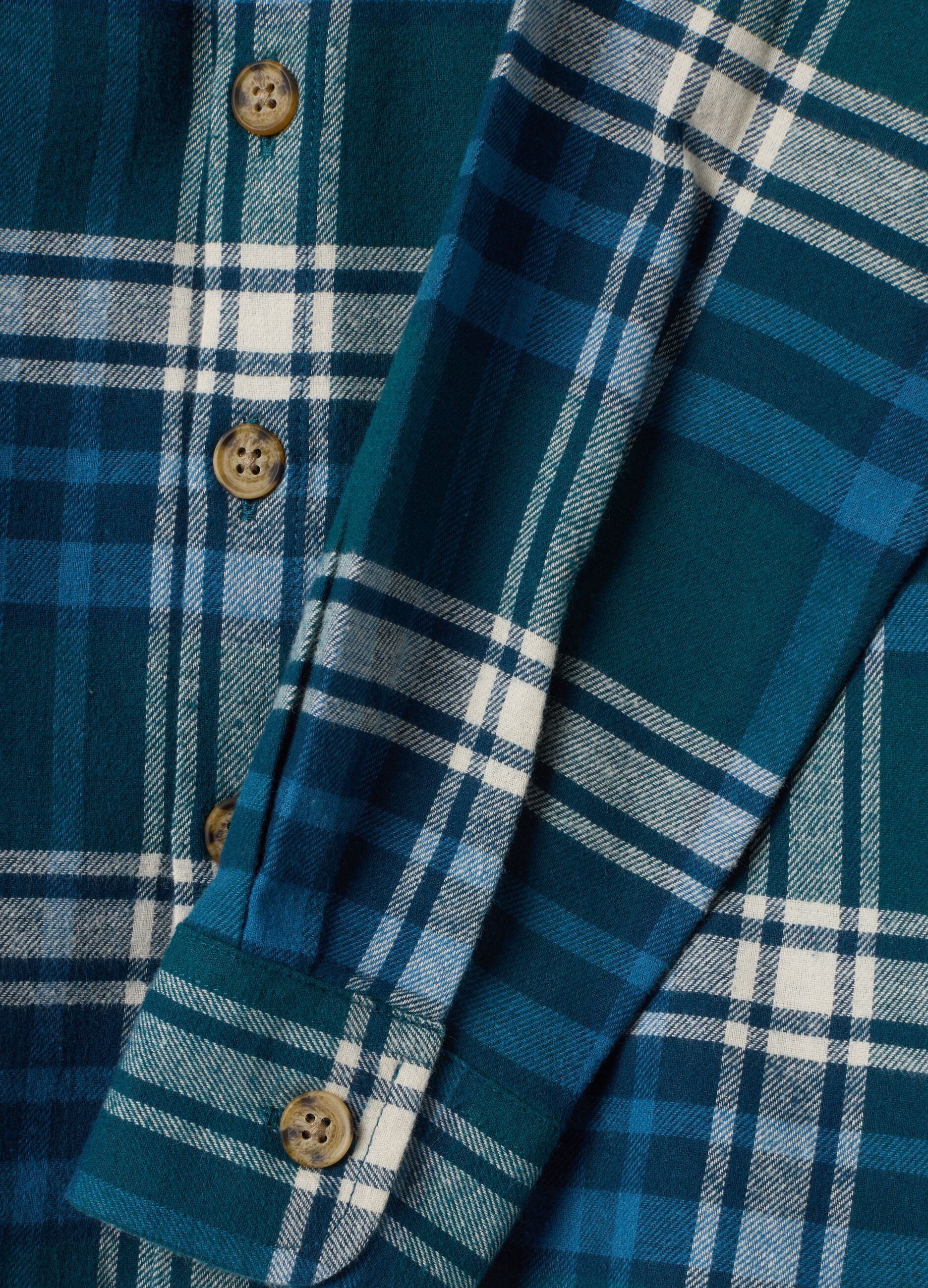 Blue checked pure cotton shirt