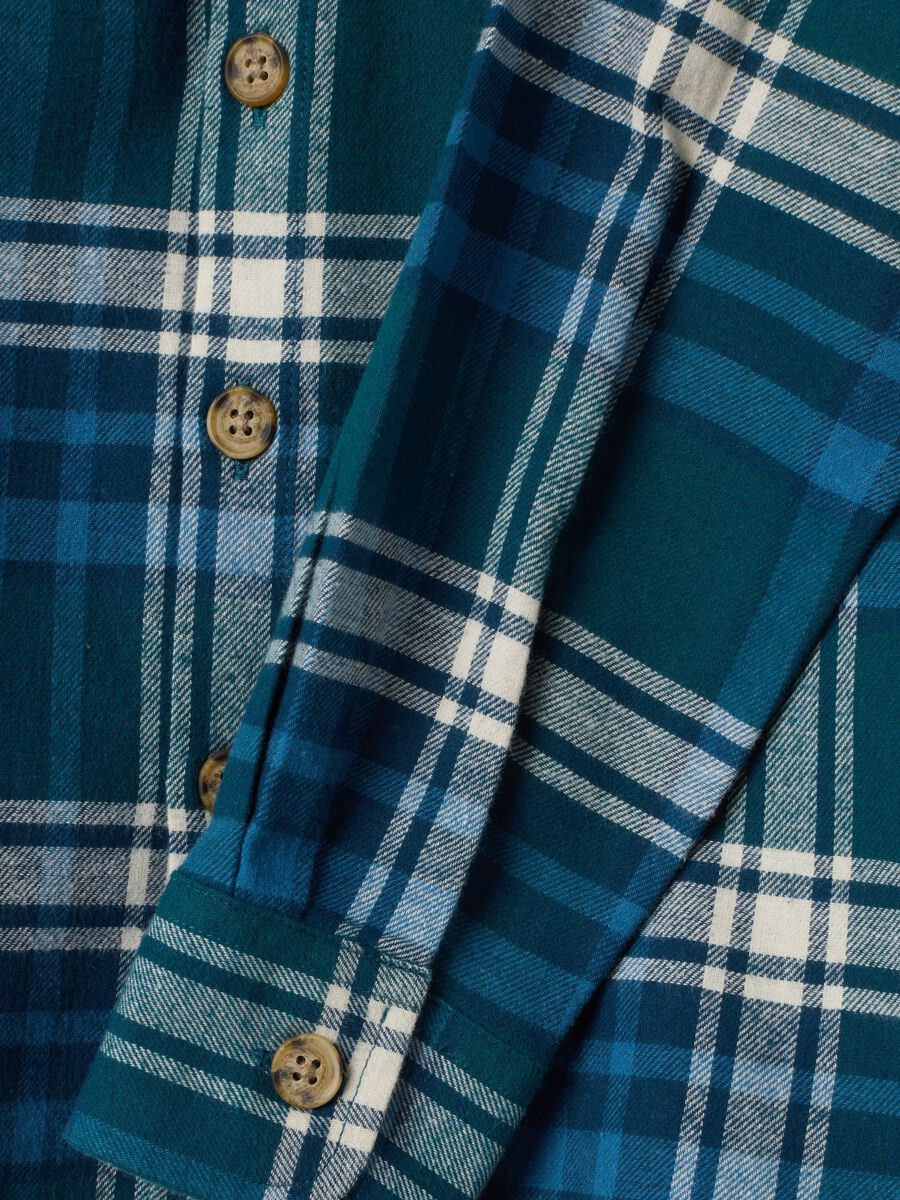 Blue checked pure cotton shirt_1