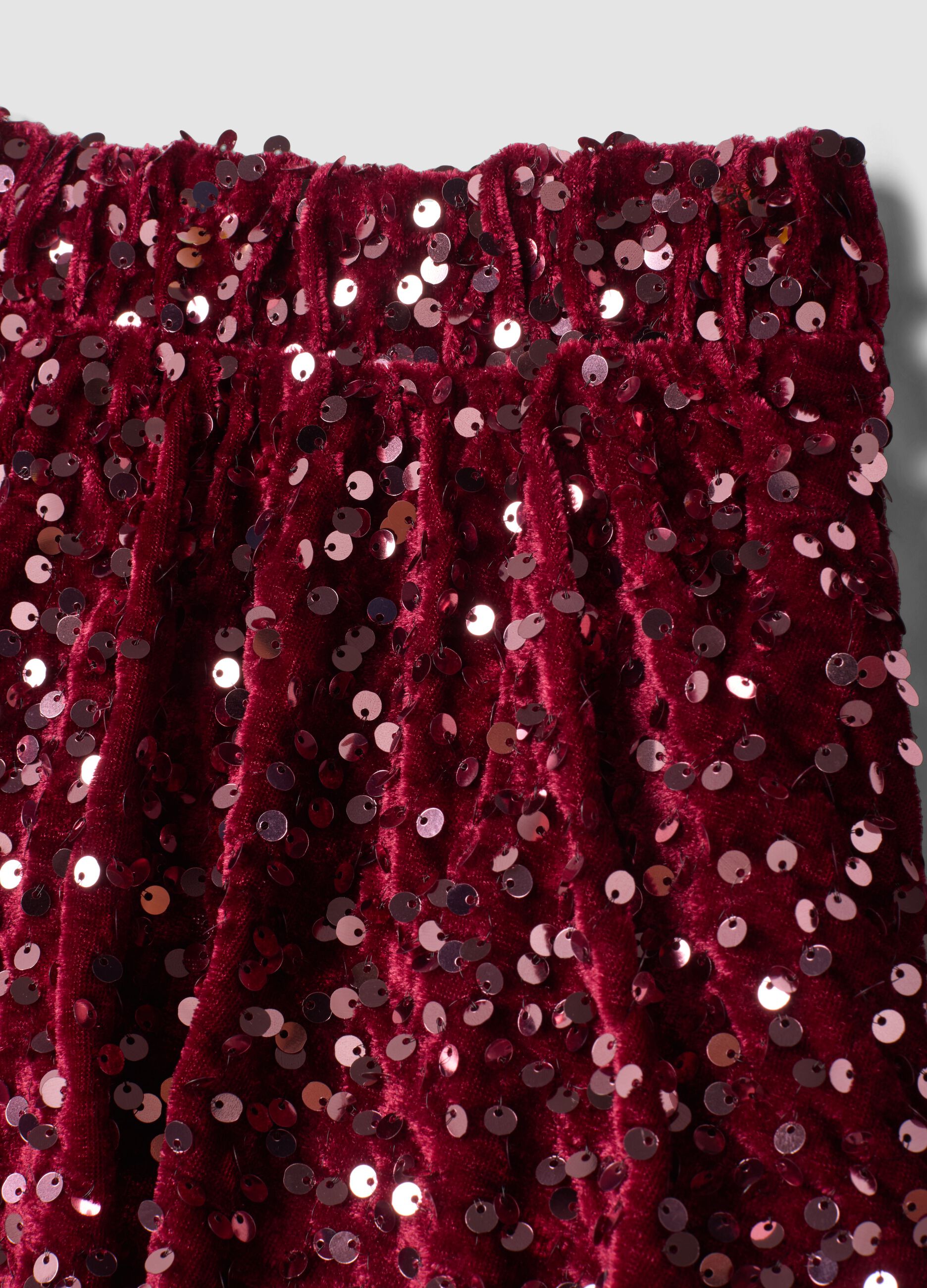 Plum purple sequin skirt with elasticated waist