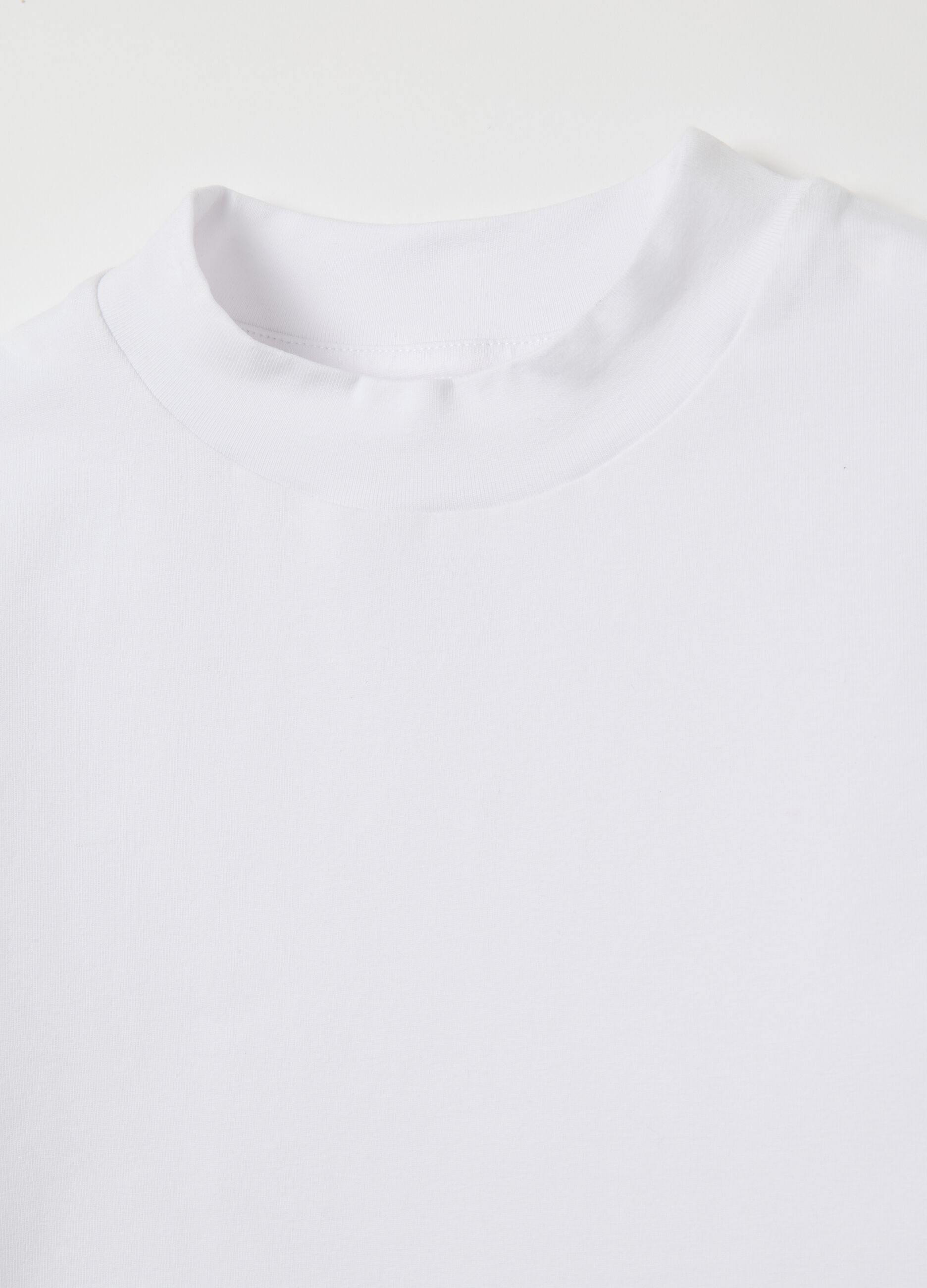 Mockneck White T-shirt