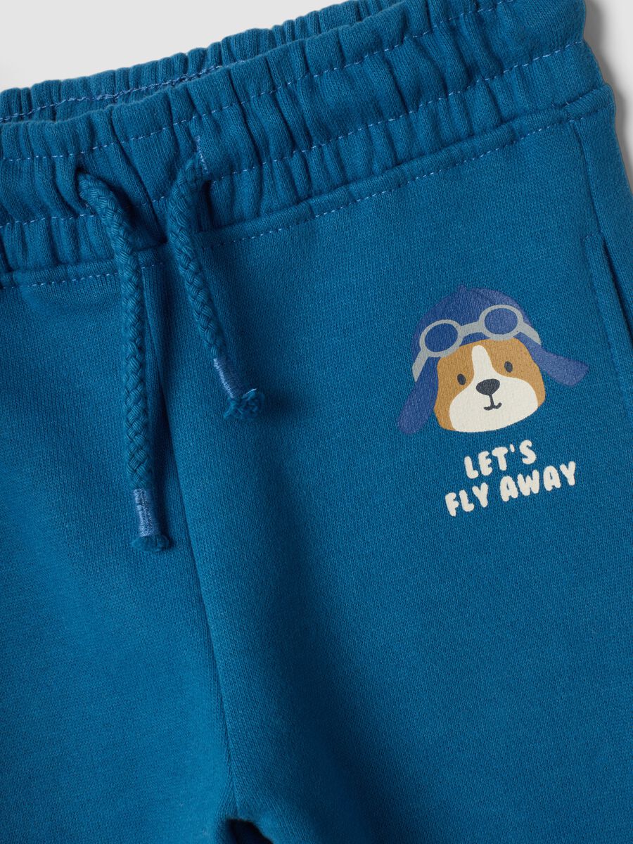 Blue pure cotton jogger trousers_2