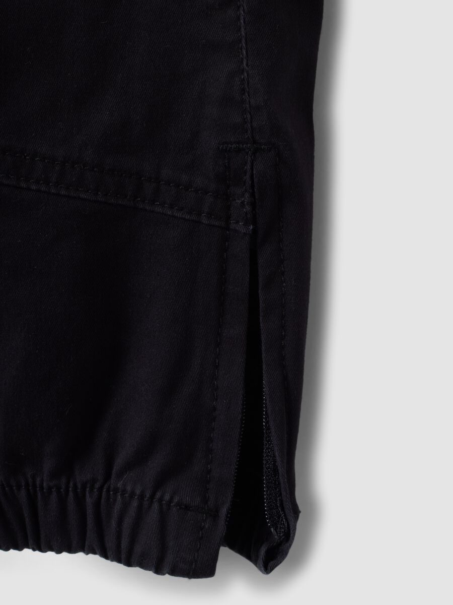 Black stretch cotton jogger trousers for boys_8