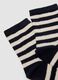 Calzini blu in cotone organico elasticizzato a righe_1