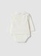 White organic cotton baby bodysuit with collar_1