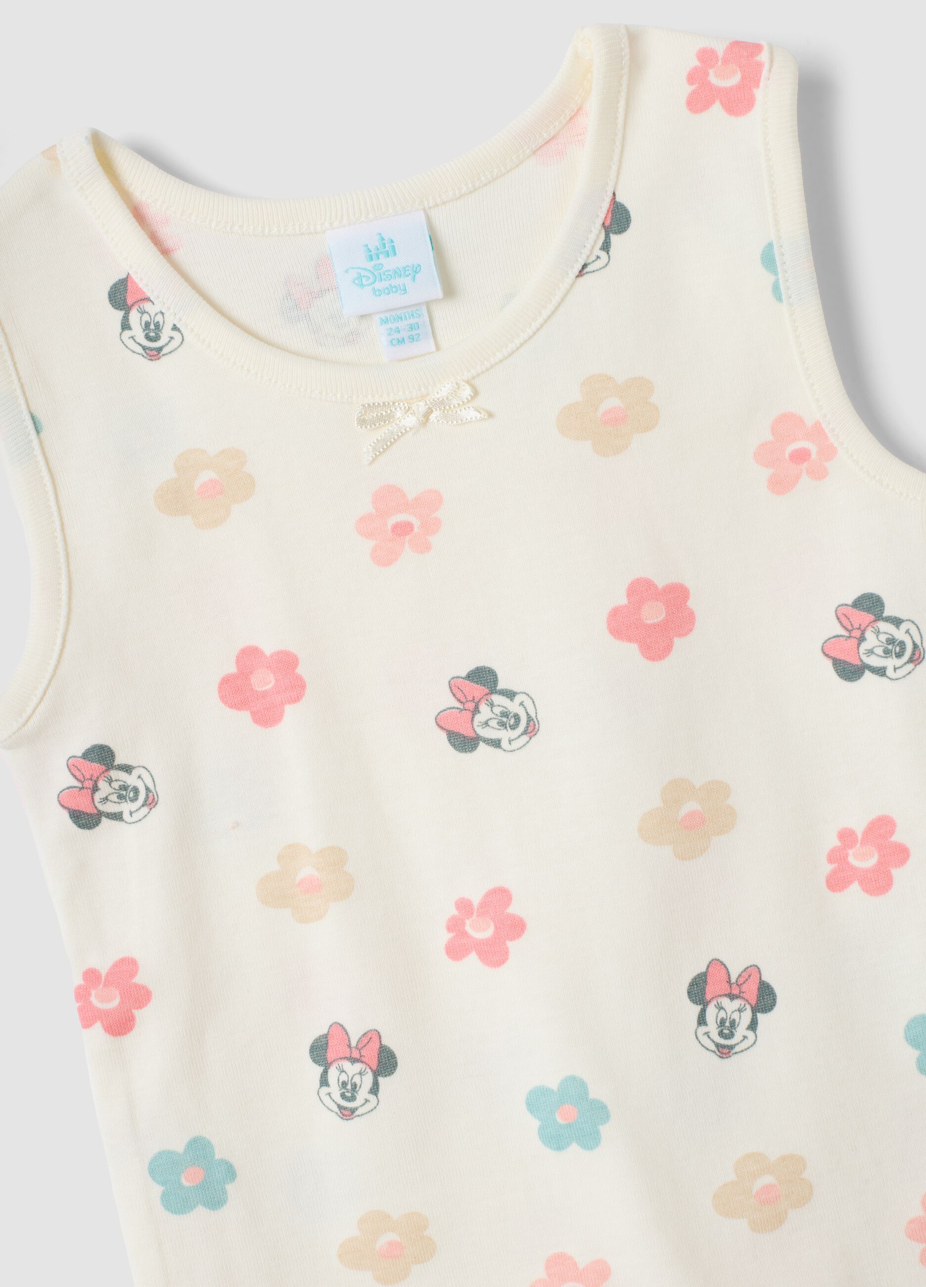 2-pack multicolour Minnie print organic cotton vests