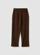 Brown ribbed stretch-fabric trousers, regular fit_2