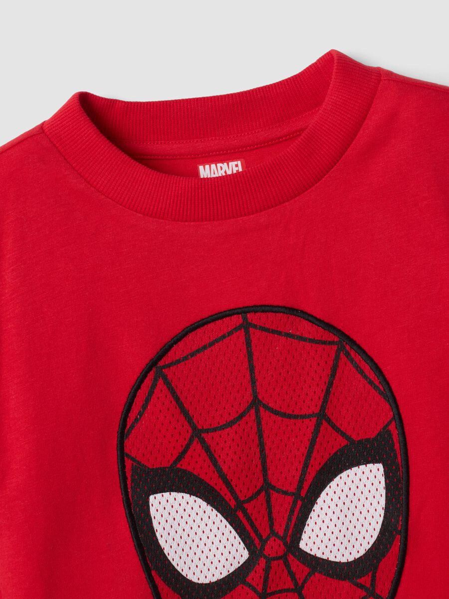 Red pure cotton T-shirt with MARVEL Spider-Man print_2