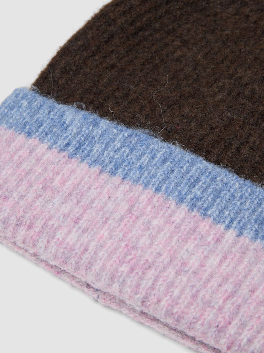 Purple ribbed stretch-wool beanie_1