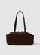 Brown shoulder bag with zip fastening_0