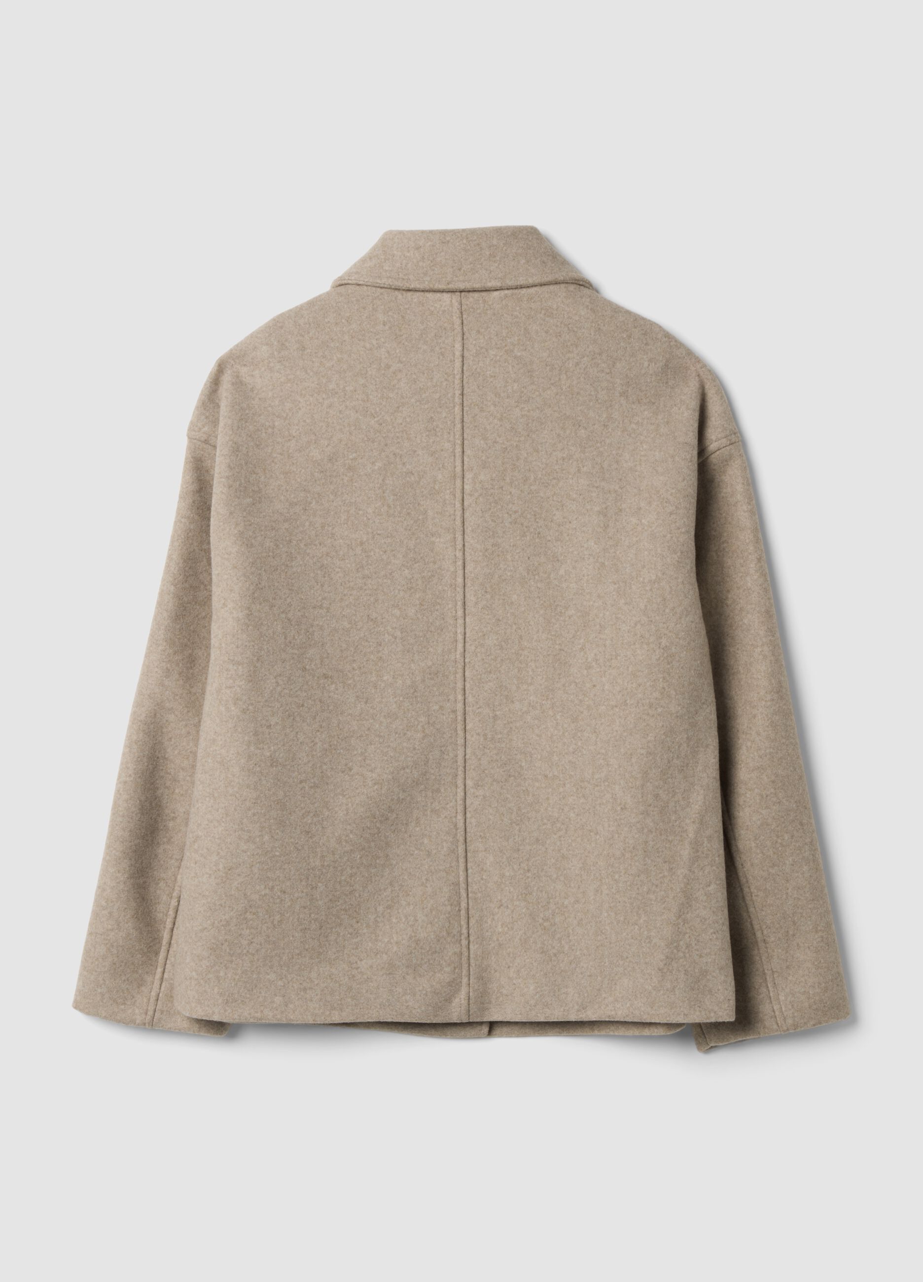 Giacca beige regular fit con colletto e bottoni