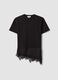 Black pure cotton T-shirt with lace insert, relaxed fit_4