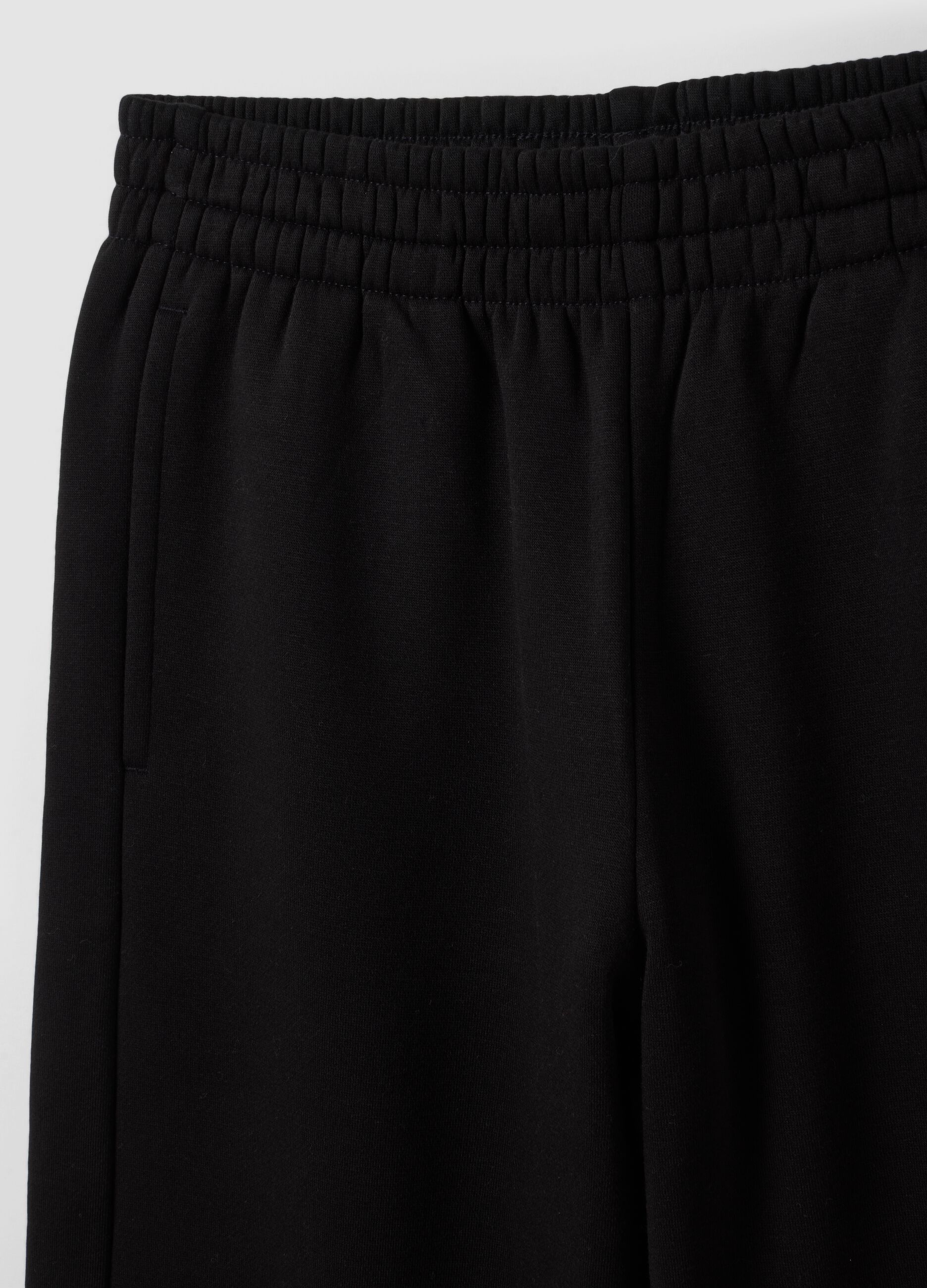 Black cotton-blend straight-leg joggers