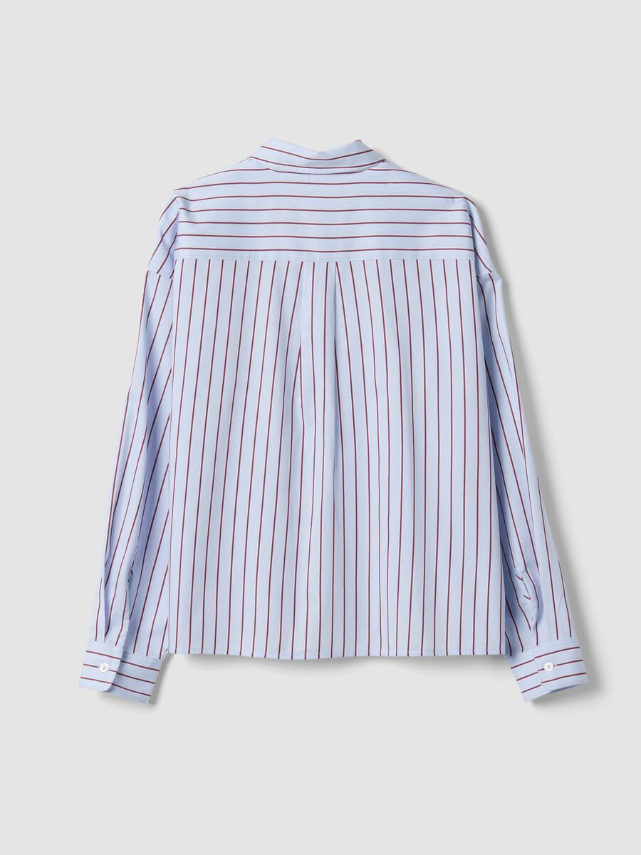 Camicia azzurra a righe in puro cotone regular fit_2