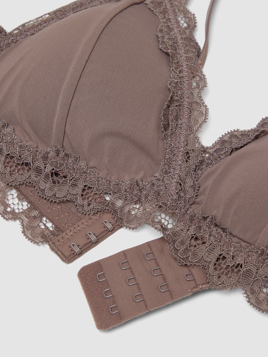 Grey microfibre triangle bra with stretch and lace trim_5