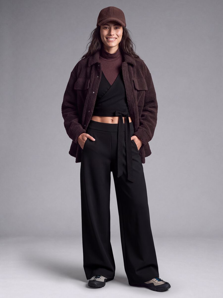 Black wide-leg stretch trousers ALTAVIA STUDIO_0
