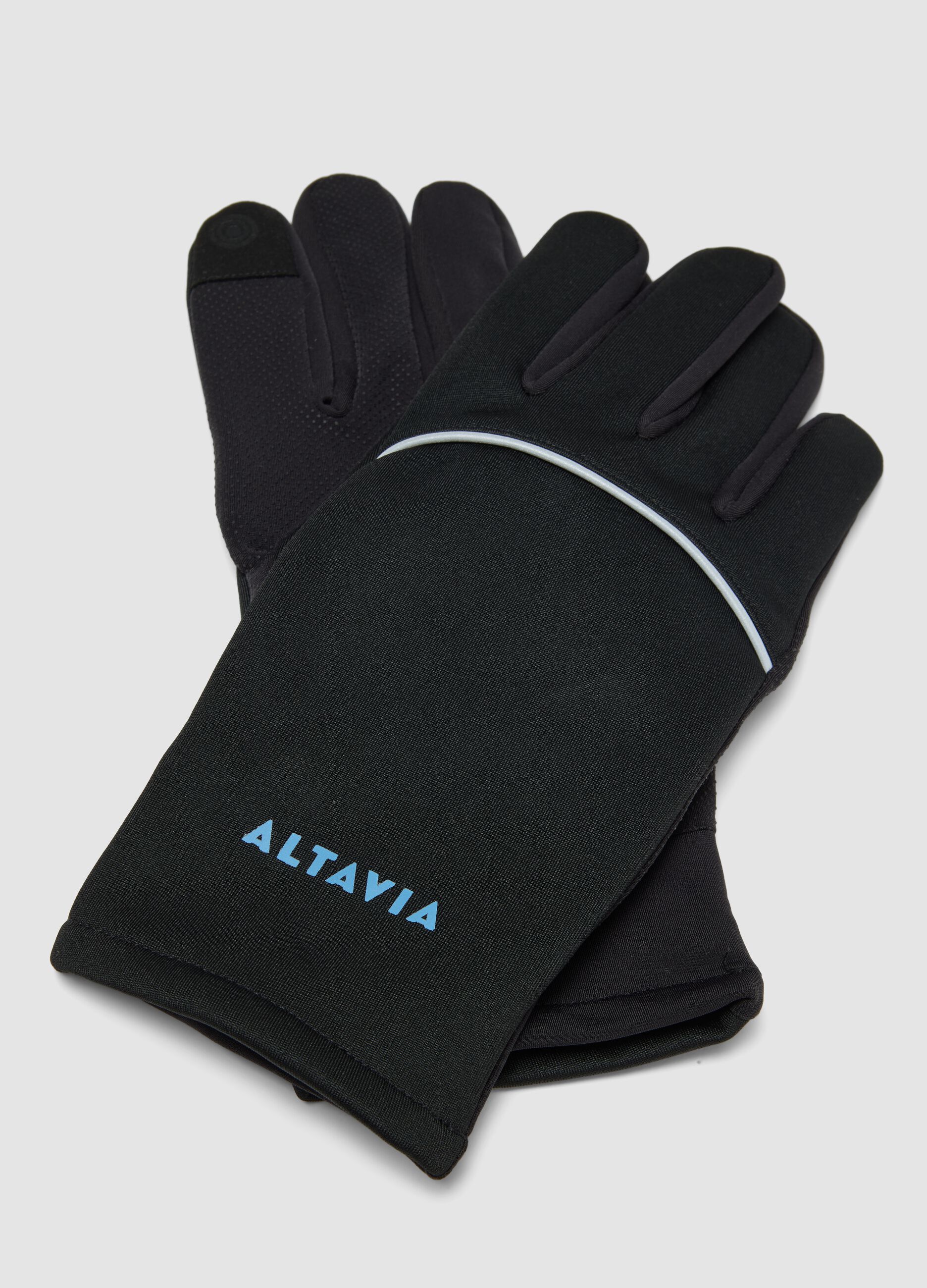 Guanti neri outdoor con inserti riflettenti ALTAVIA WITH DEBORAH COMPAGNONI