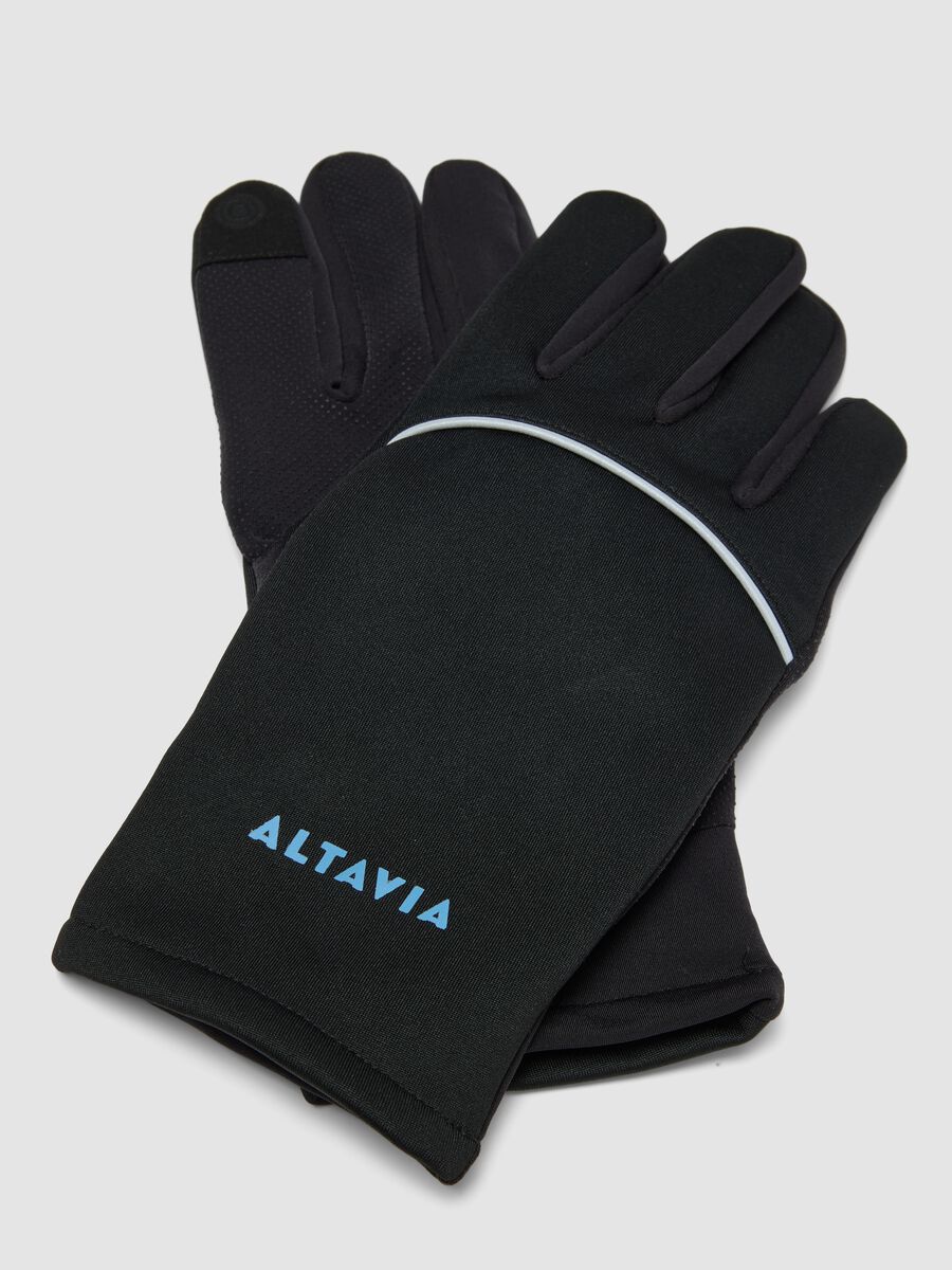 Black outdoor gloves with reflective inserts ALTAVIA WITH DEBORAH COMPAGNONI_1