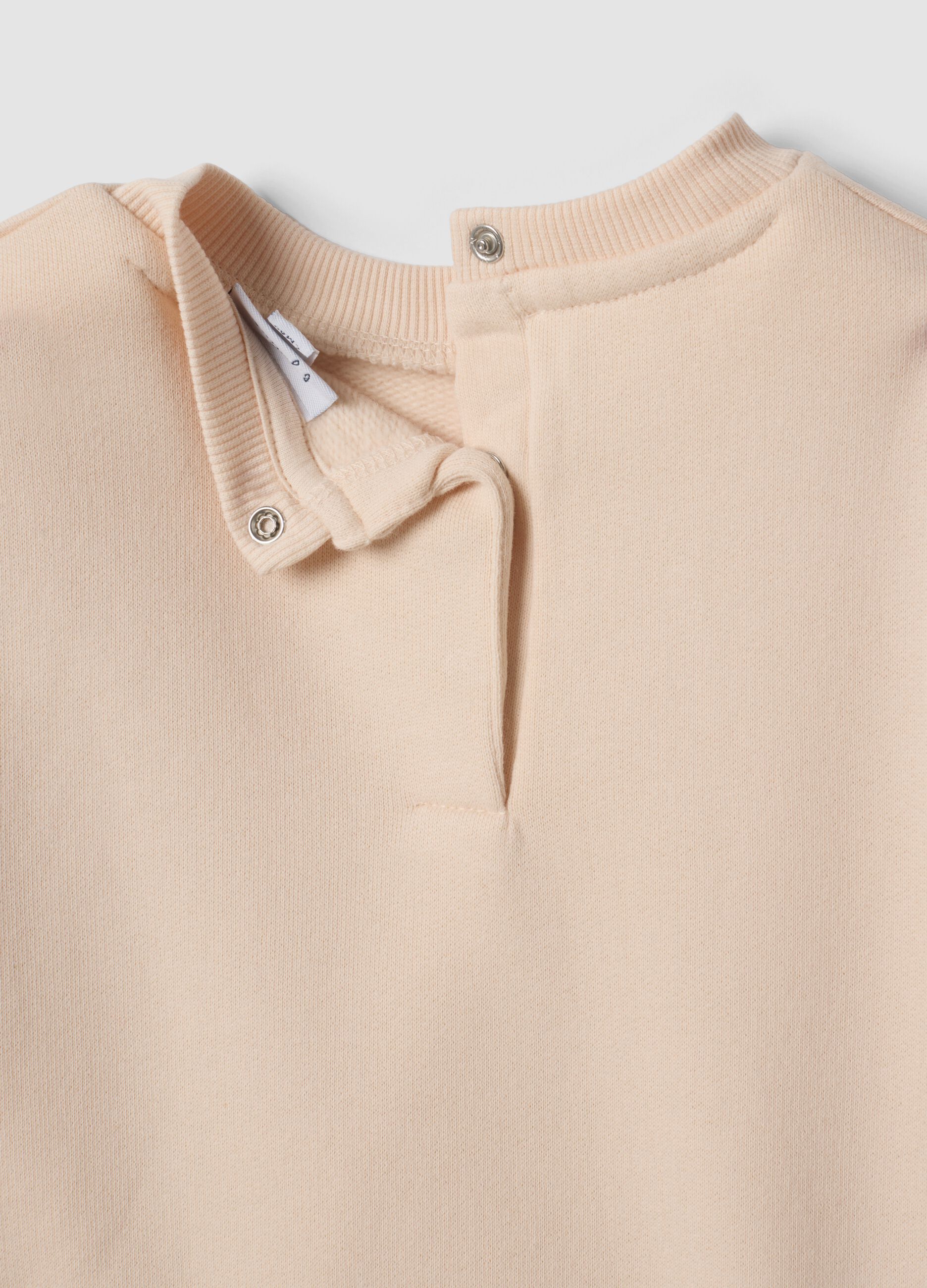 Pink organic cotton sweatshirt with floral embroidery, oversized fit
