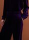 Purple wide-leg trousers in stretch velvet-effect fabric_2